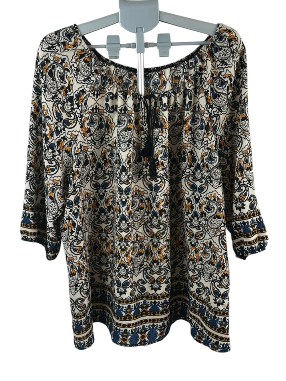 UNIQUE SPECTRUM Boho Paisley Peasant Blouse 3X Flowy Cottagecore Festival Top